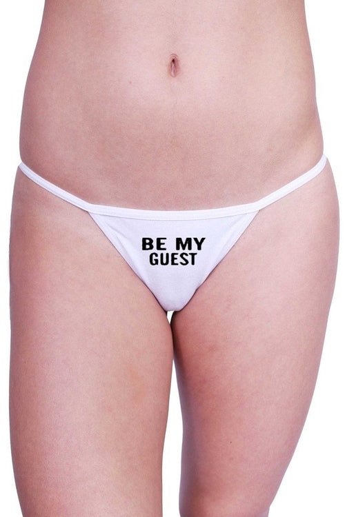 Lot of 3 Women's Sexy White Thongs wih Funny Black - Own Pleasures