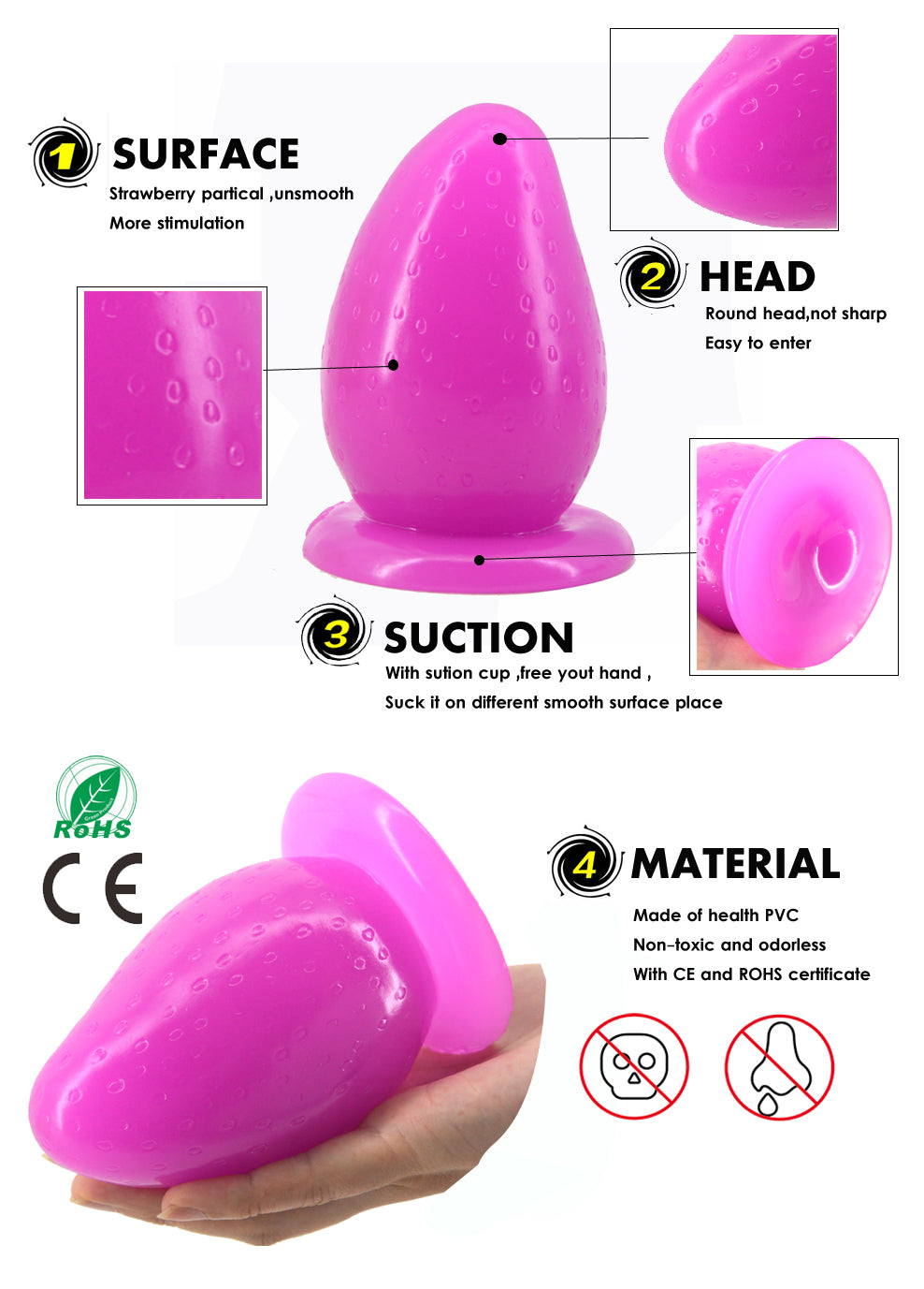 Buy 3 Inches Strawberry Big & Thick Anal | Butt Plug Own Pleasures Buy 3 Inches Strawberry Big & Thick Anal | Butt Plug Own Pleasures
