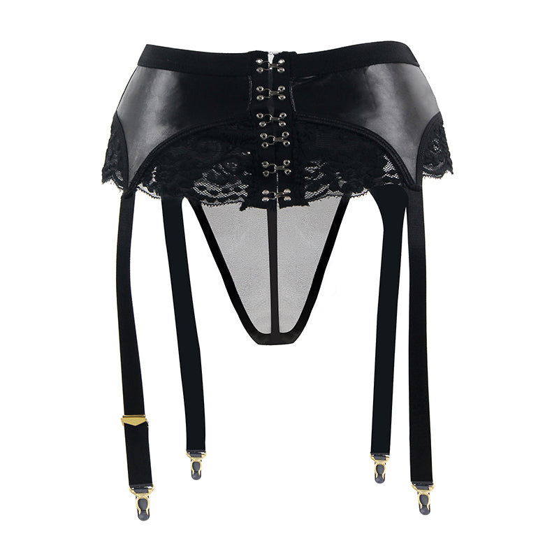 leather garter belt harness Faux Leather Butt Bondage Garter Women Harness Stockings Belt Tassel  Suspenders