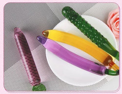 Fruit Crystal Anal Glass Dildos, 4 Variants - cucumber
