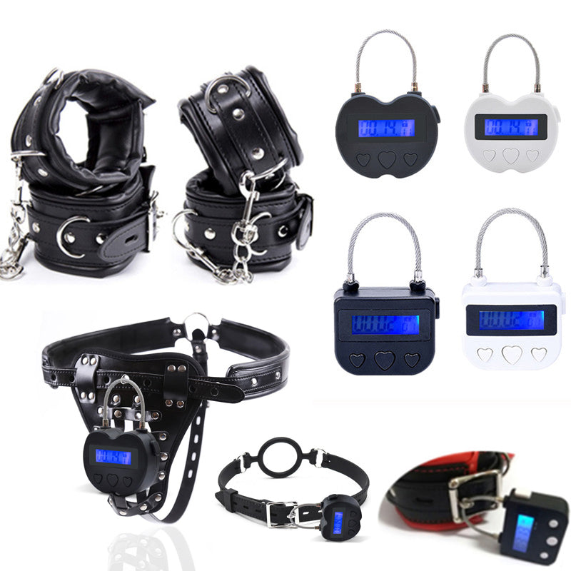 Timer Handcuff, Ankle, Mouth Gag, Chastity Cage Restraints - Own Pleasures