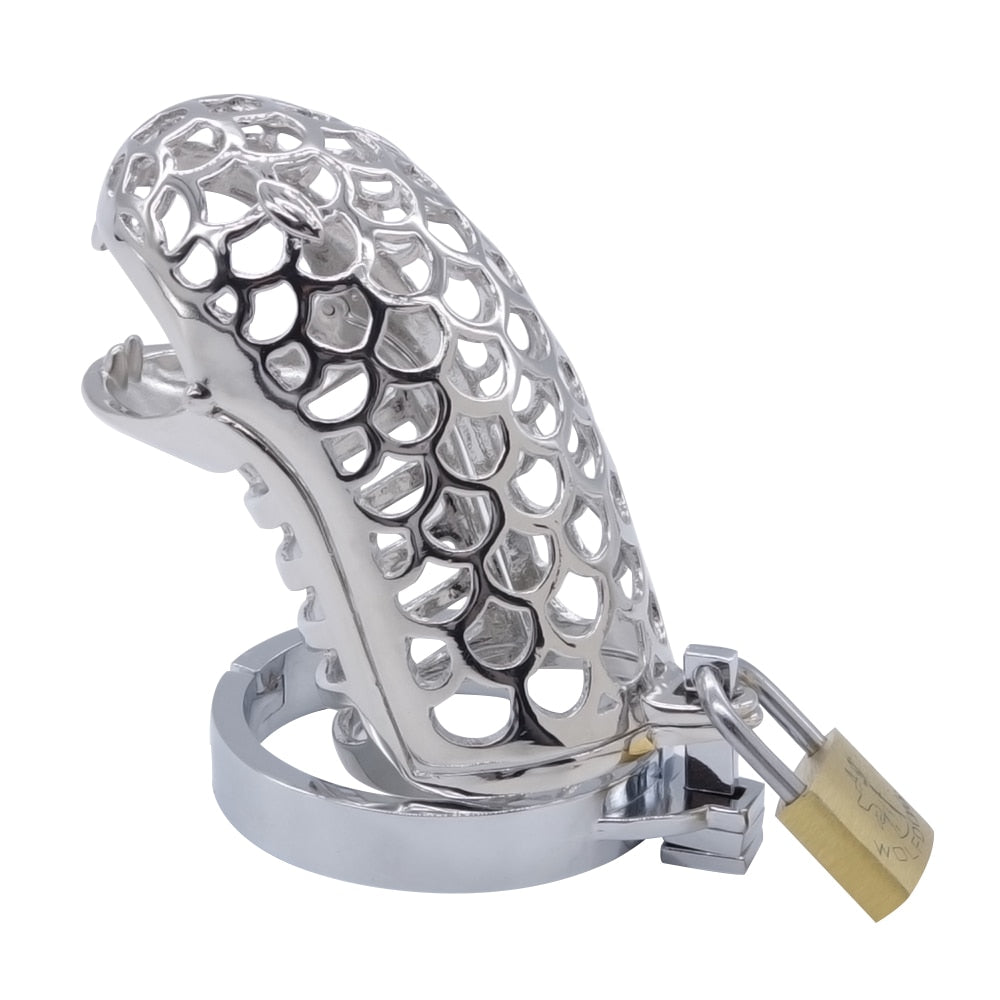 Stainless Steel Cobra Chastity Cage - Own Pleasures