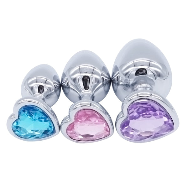 Heart-Shaped Anal Plug, 1 or 3 Pieces  Own Pleasures