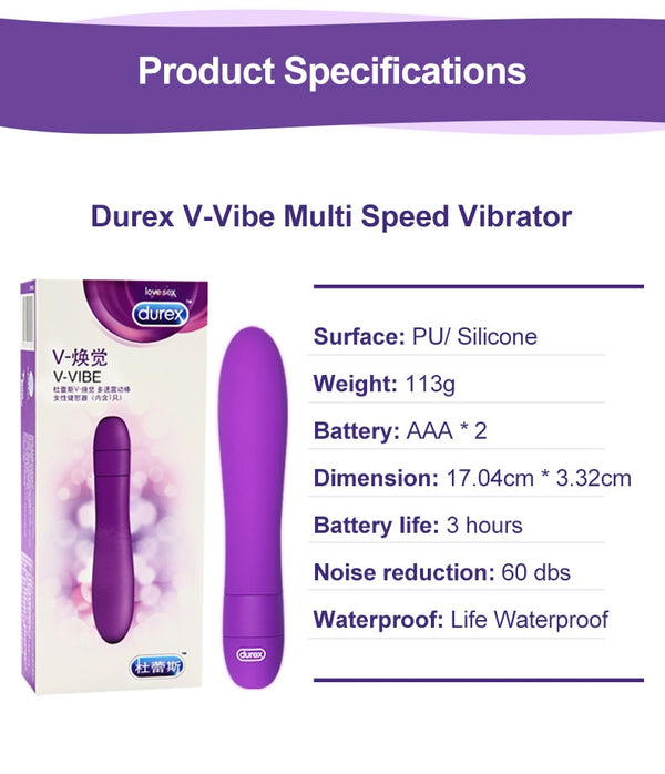 Durex Multi-Speed Waterproof Vibrator For Woman Own Pleasures Durex Multi-Speed Waterproof Vibrator For Woman Own Pleasures