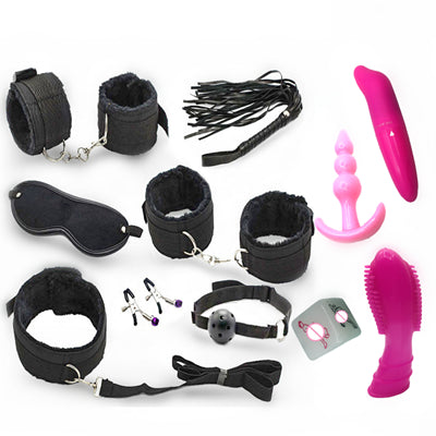 Buy 11 Pieces BDSM Bondage Kit Sex Toys Black Online in India