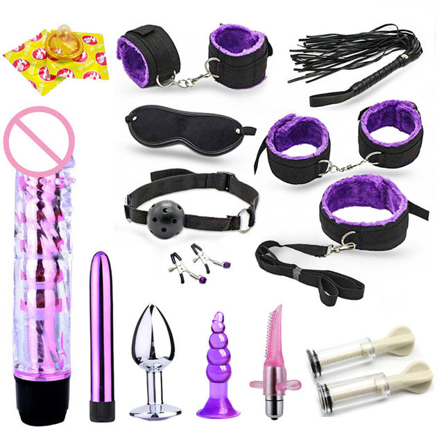 17Pcs Erotic Kit. Dildo, Vibrator, Anal Plugs, Handcuffs... And More - Own Pleasures