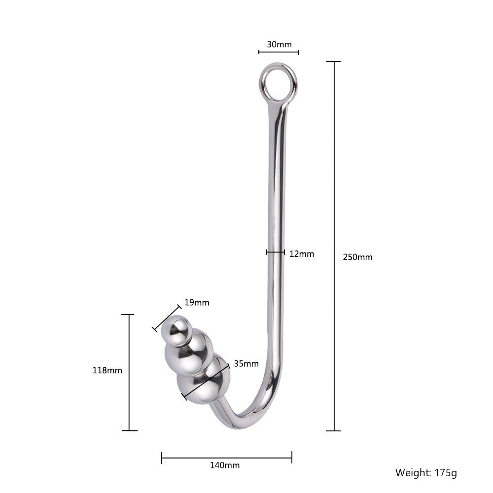 Stainless Steel Anal Hook With Beads Own Pleasures Stainless Steel Anal Hook With Beads Own Pleasures