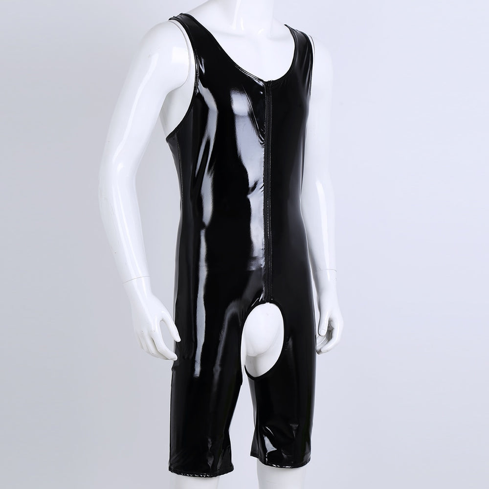 Latex Crotchless Catsuit | Patent Leather Sexy Bodysuit - Own Pleasures